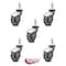 Service Caster 3 Inch Bright Chrome Hooded Polyurethane 5/16 Inch Threaded Stem Casters, 5PK SCC-TS03S310-PPUBD-BC-5161810-5 - alternate 3